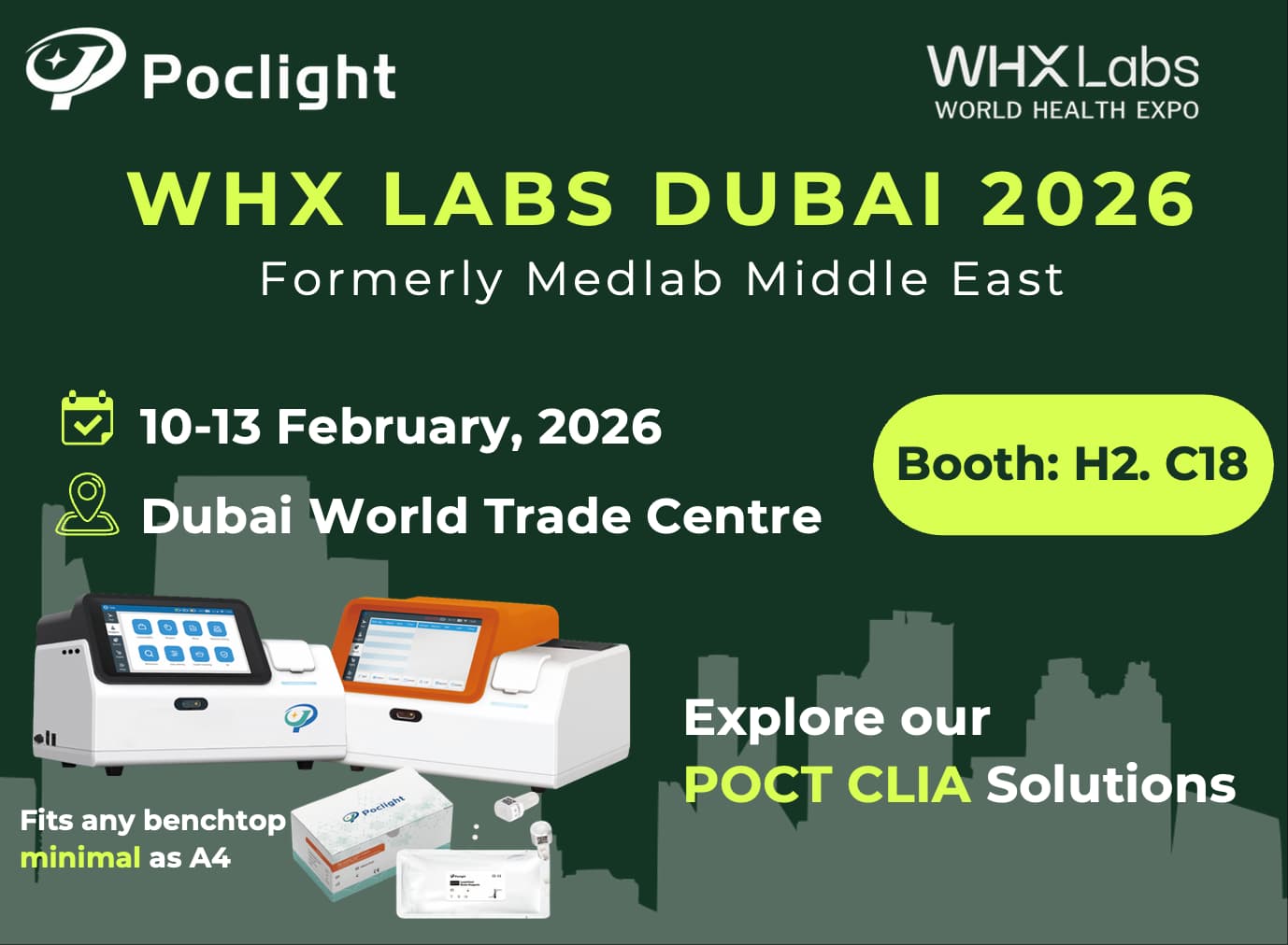 Poclight на конференции WHX Labs Dubai 2026: Global Focus, Gather in Dubai